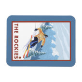 Downhhill Snow Skier - The Rockies Magneet (Horizontaal)