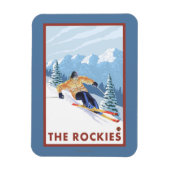 Downhhill Snow Skier - The Rockies Magneet (Verticaal)