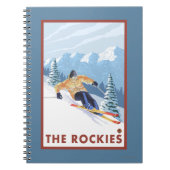 Downhhill Snow Skier - The Rockies Notitieboek (Voorkant)