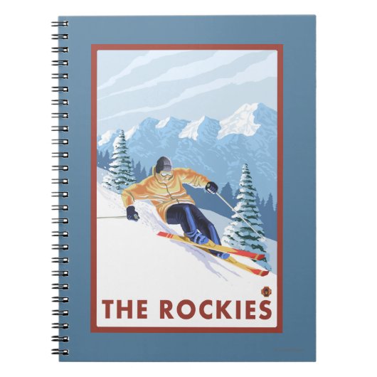 Downhhill Snow Skier - The Rockies Notitieboek (Voorkant)