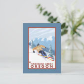 Downhhill Snow Skier - Timberline Lodge, Oregon Briefkaart (Staand voorkant)