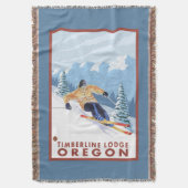 Downhhill Snow Skier - Timberline Lodge, Oregon Deken (Voorkant Verticaal)