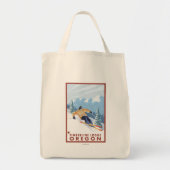 Downhhill Snow Skier - Timberline Lodge, Oregon Tote Bag (Voorkant)