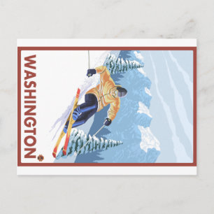 Downhhill Snow Skier - Washington Briefkaart