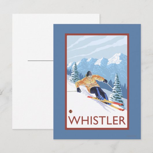 Downhhill Snow Skier - Whistler, BC Canada Briefkaart (Voorkant / Achterkant)