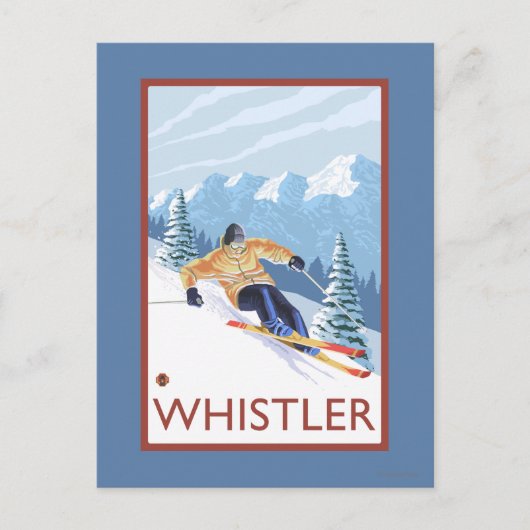 Downhhill Snow Skier - Whistler, BC Canada Briefkaart (Voorkant)