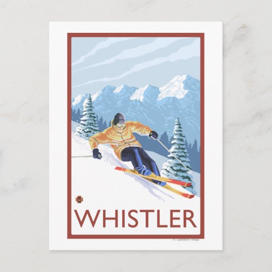 Downhhill Snow Skier - Whistler, BC Canada Briefkaart (Voorkant)