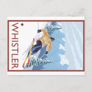Downhhill Snow Skier - Whistler, BC Canada Briefkaart