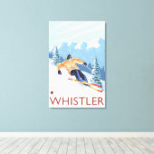 Downhhill Snow Skier - Whistler, BC Canada Canvas Afdruk (Insitu (Houten vloer))