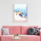 Downhhill Snow Skier - Whistler, BC Canada Canvas Afdruk (Insitu (Woonkamer))