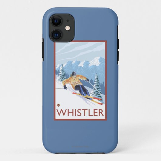 Downhhill Snow Skier - Whistler, BC Canada Case-Mate iPhone Case (Achterkant)