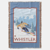 Downhhill Snow Skier - Whistler, BC Canada Deken (Voorkant Verticaal)
