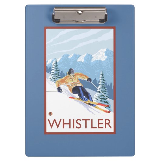 Downhhill Snow Skier - Whistler, BC Canada Klembord (Voorkant)