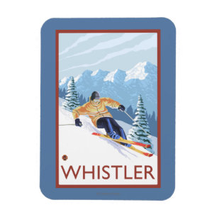 Downhhill Snow Skier - Whistler, BC Canada Magneet