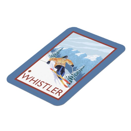 Downhhill Snow Skier - Whistler, BC Canada Magneet (Linkerzijde)