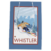 Downhhill Snow Skier - Whistler, BC Canada Medium Cadeauzakje (Achterkant)