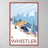 Downhhill Snow Skier - Whistler, BC Canada Poster (Voorkant)