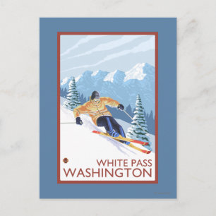 Downhhill Snow Skier - White Pass, Washington Briefkaart