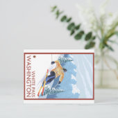 Downhhill Snow Skier - White Pass, Washington Briefkaart (Staand voorkant)