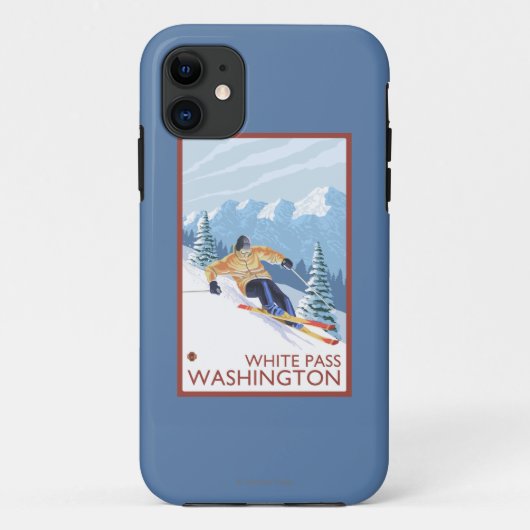 Downhhill Snow Skier - White Pass, Washington Case-Mate iPhone Case (Achterkant)