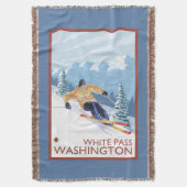 Downhhill Snow Skier - White Pass, Washington Deken (Voorkant Verticaal)