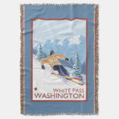 Downhhill Snow Skier - White Pass, Washington Deken (Voorkant Verticaal)