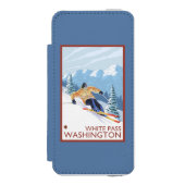 Downhhill Snow Skier - White Pass, Washington Incipio iPhone Portemonnee Hoesje (Voorkant Agenda)