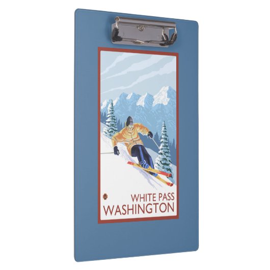 Downhhill Snow Skier - White Pass, Washington Klembord (Rechts)