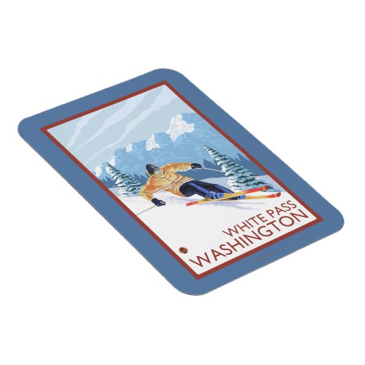 Downhhill Snow Skier - White Pass, Washington Magneet (Rechterzijde)
