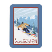 Downhhill Snow Skier - White Pass, Washington Magneet (Verticaal)