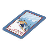 Downhhill Snow Skier - White Pass, Washington Magneet (Linkerzijde)