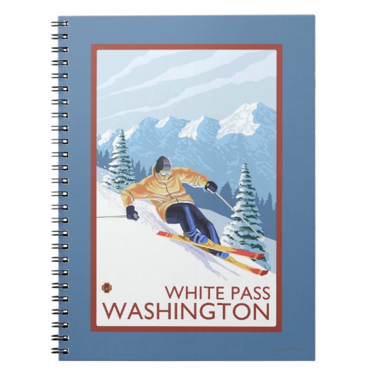 Downhhill Snow Skier - White Pass, Washington Notitieboek (Voorkant)