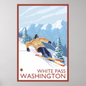 Downhhill Snow Skier - White Pass, Washington Poster (Voorkant)