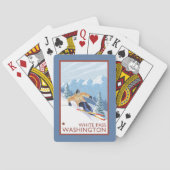 Downhhill Snow Skier - White Pass, Washington Speelkaarten (Achterkant)