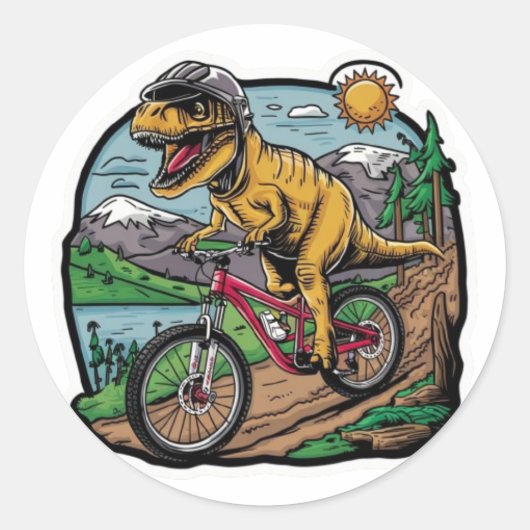 Downhill Adventure: Kleurrijke Vector Art Sticker (Voorkant)