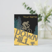 Downhill Biker voor Dirt en Bicycle  MTB Feestdagenkaart (Staand voorkant)