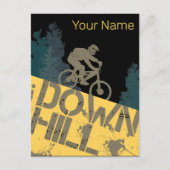 Downhill Biker voor Dirt en Bicycle  MTB Feestdagenkaart (Voorkant)