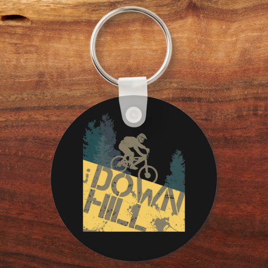 Downhill Biker voor Dirt en Bicycle MTB Sleutelhanger (Voorkant)