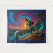 Downhill BMX Ride door een Forest Lake Wandkleed (Voorkant (horizontaal))