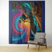 Downhill BMX Ride door een Forest Lake Wandkleed (In situ)