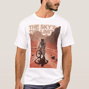 Downhill fiets met astronaut op Mars, cadeau fiets T-shirt