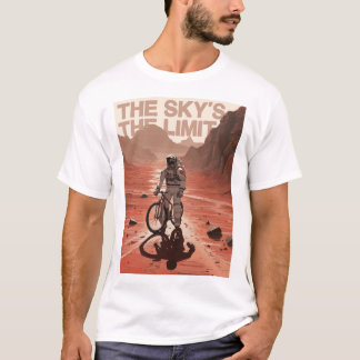 Downhill fiets met astronaut op Mars, cadeau fiets T-shirt