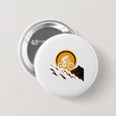Downhill Fietsontwerp Zonsondergang Fietspad Trail Ronde Button 5,7 Cm (Voorkant /achterkant)