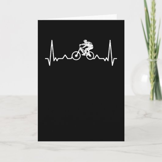 Downhill Heartbeat Mountain Biker Funny Gift Kaart (Voorkant)