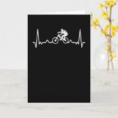 Downhill Heartbeat Mountain Biker Funny Gift Kaart (Gele Bloem)