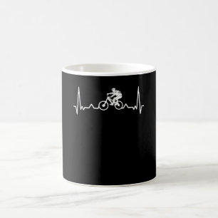 Downhill Heartbeat Mountain Biker Funny Gift Koffiemok