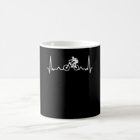 Downhill Heartbeat Mountain Biker Funny Gift Koffiemok (Center)