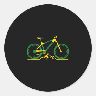 Downhill mountain bike in bright green and yellow ronde sticker