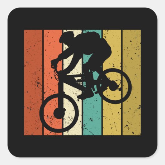 Downhill Mountain Biker Bike MTB Grappig cadeau Vierkante Sticker (Voorkant)