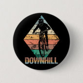 Downhill Mountain Biker Ronde Button 5,7 Cm (Voorkant)